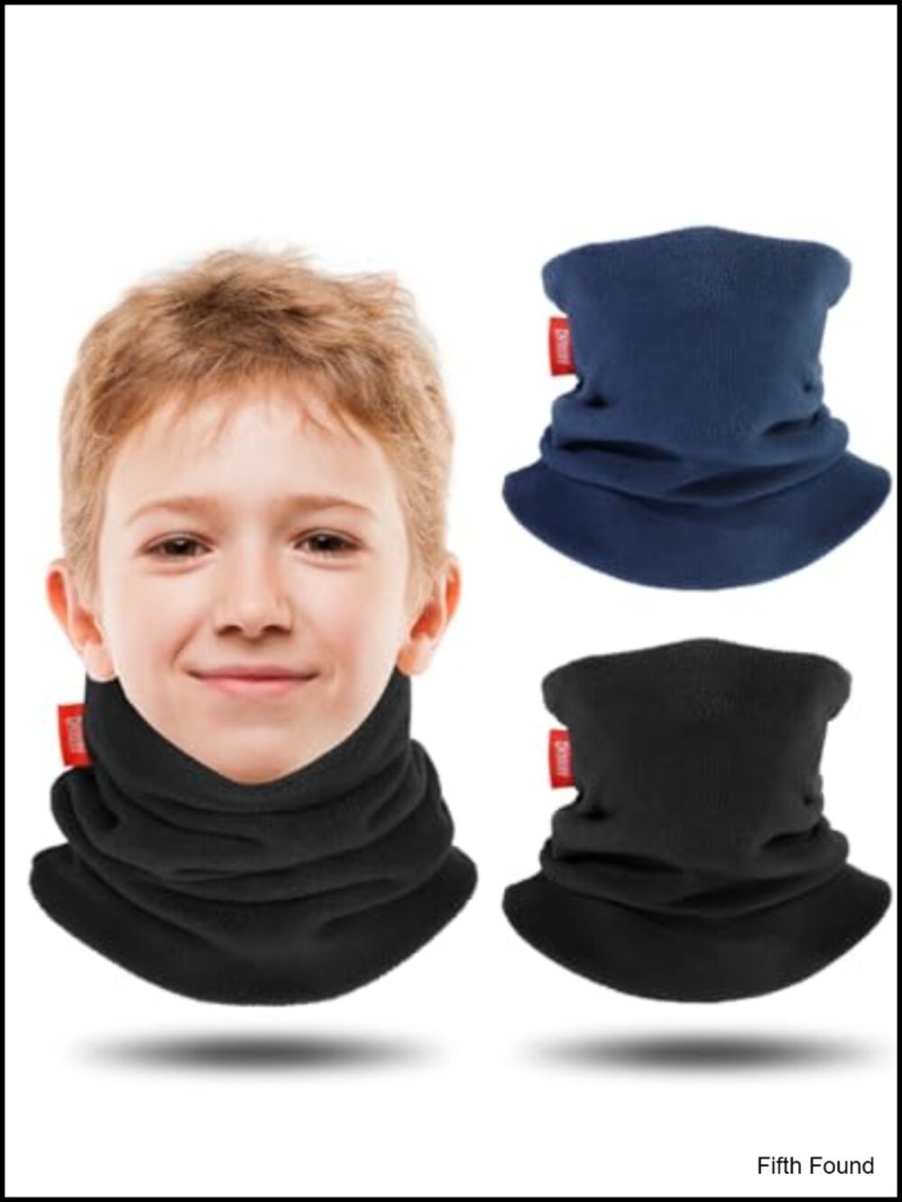 Kids Double-Layer Fleece Neck Gaiter 2 Pack Ski Winter Scarf Boys Girls Youth